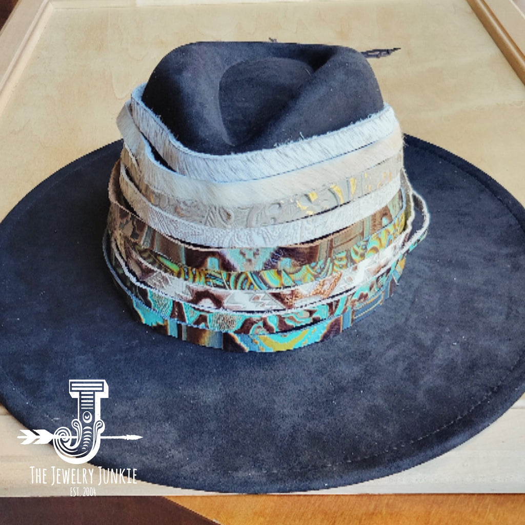 White and Gold Gator Embossed Leather Hat Band Only 951g