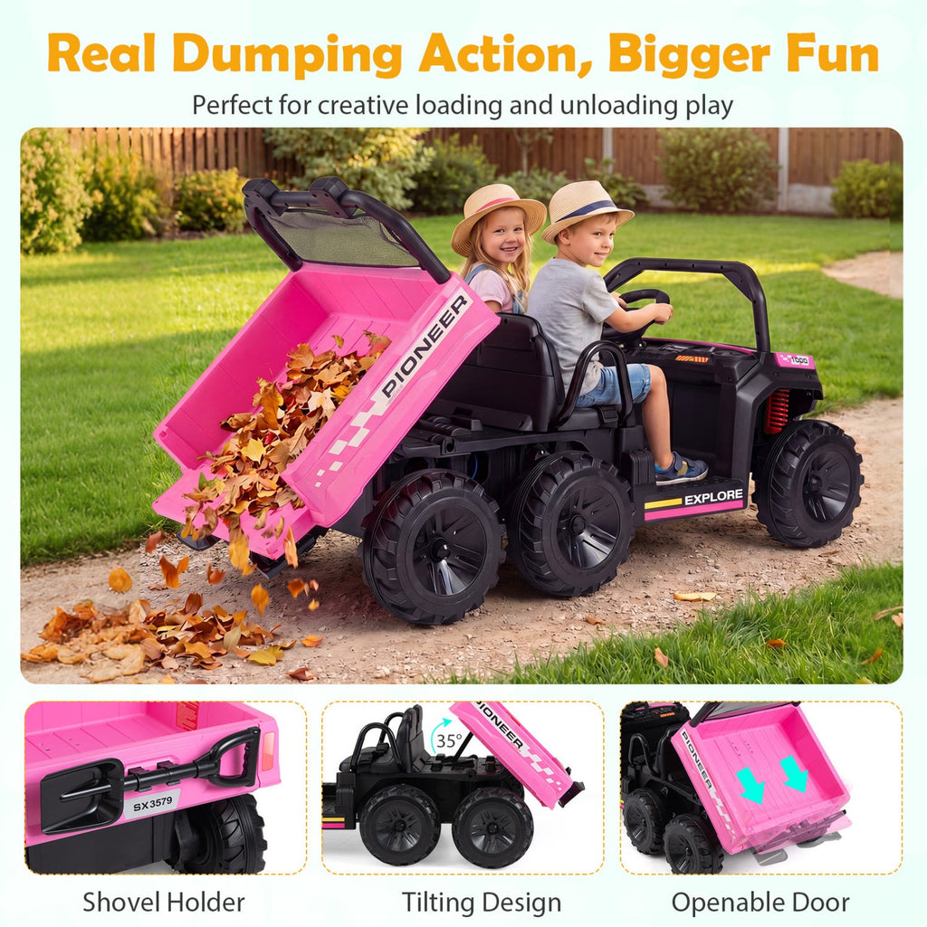 24V 2-Seater Kids' Ride-On Dump Truck | 4WD