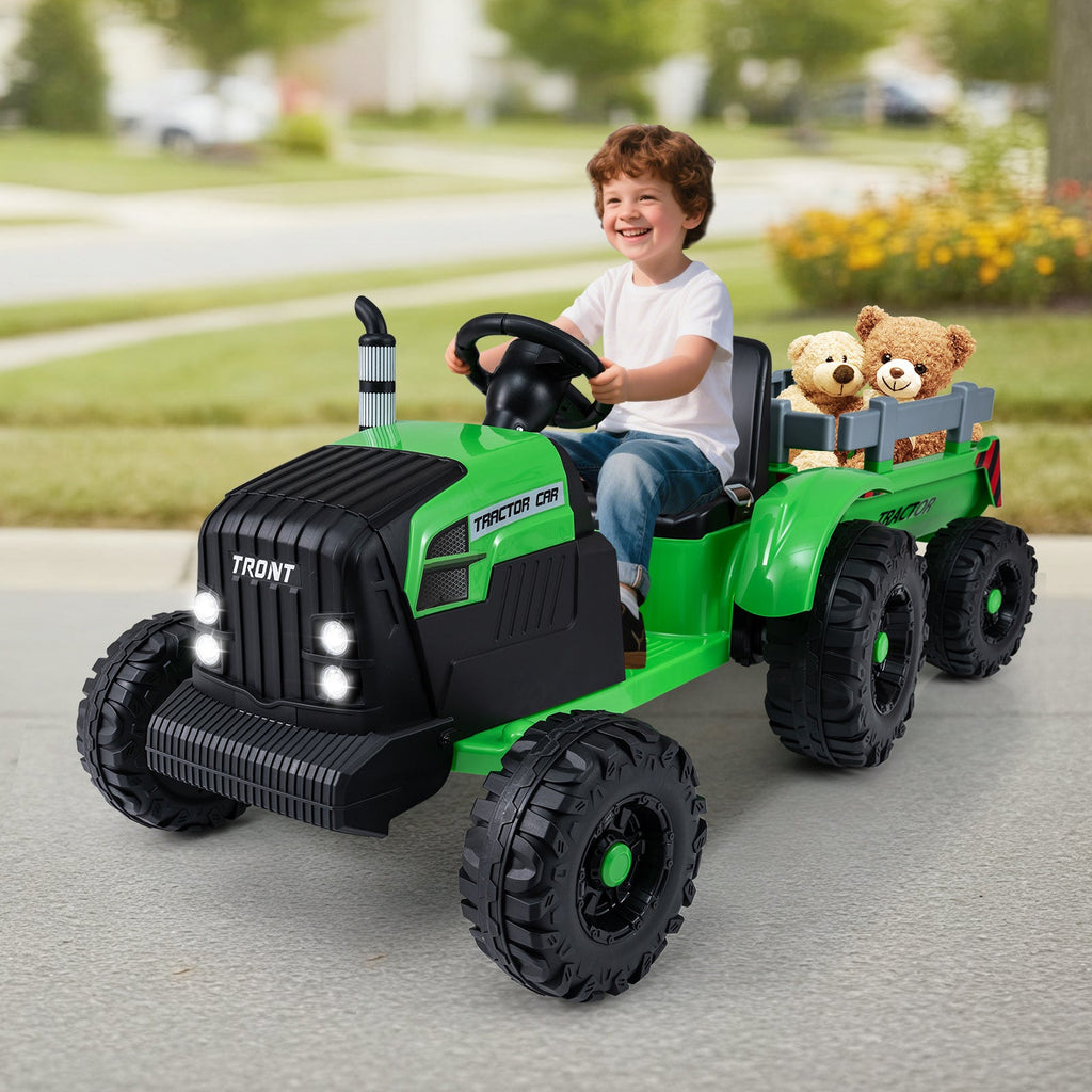 24V Kids' Electric Ride-On Tractor with Trailer & Remote