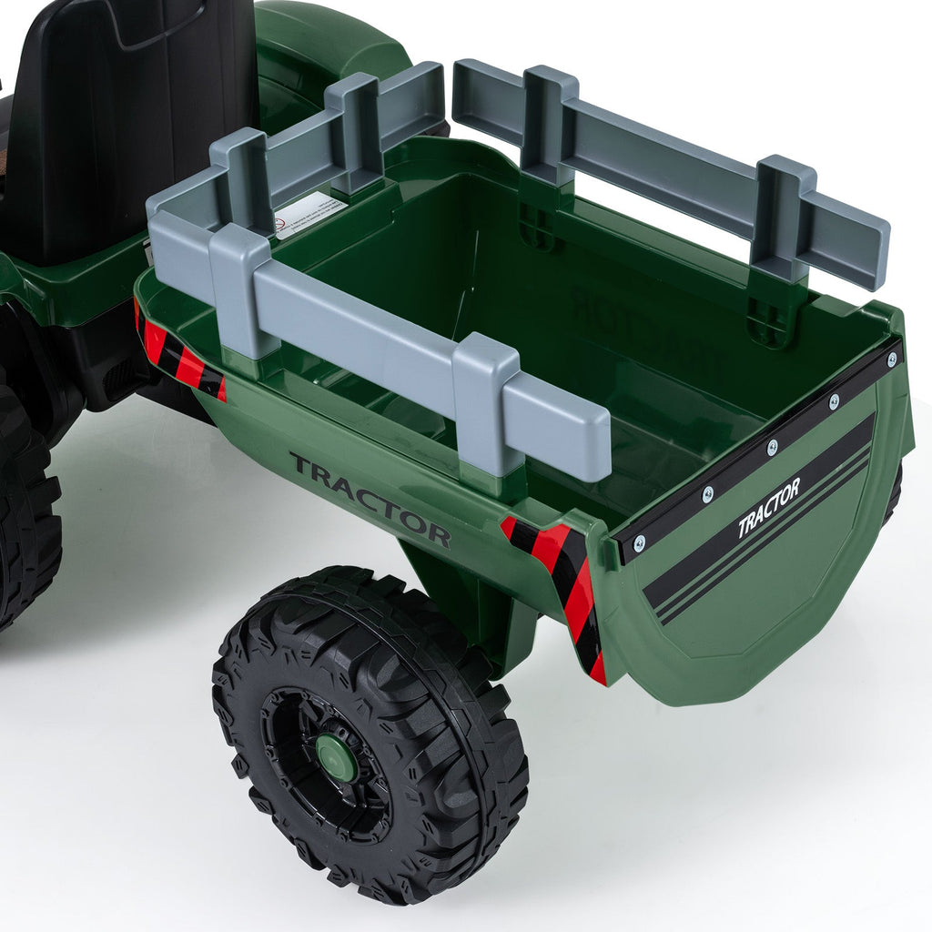 24V Kids' Electric Ride-On Tractor with Trailer & Remote
