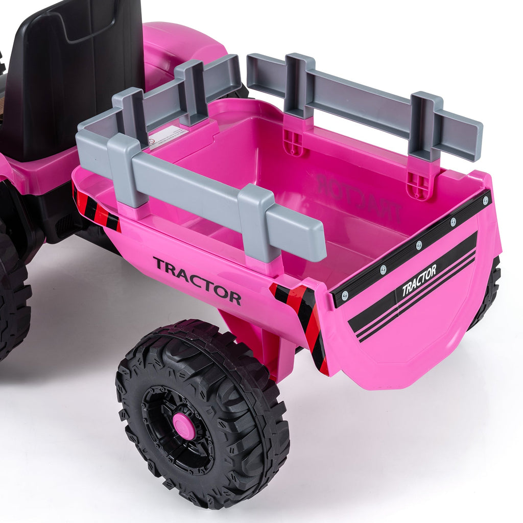 24V Kids' Electric Ride-On Tractor with Trailer & Remote