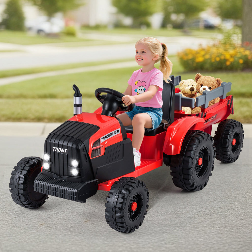 24V Kids' Electric Ride-On Tractor with Trailer & Remote