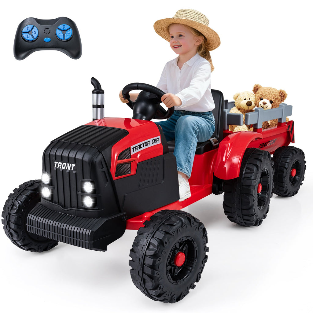24V Kids' Electric Ride-On Tractor with Trailer & Remote