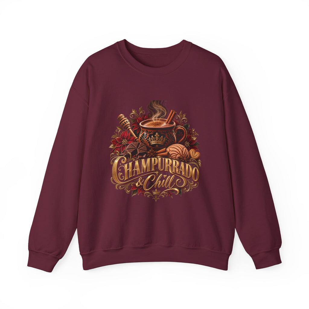 Champurrado & Chill Mexican Hot Chocolate Graphic | Unisex Crewneck Sweatshirt