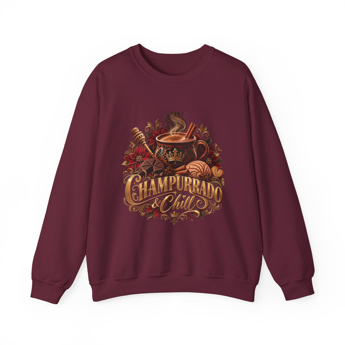 Champurrado & Chill Mexican Hot Chocolate Graphic | Unisex Crewneck Sweatshirt