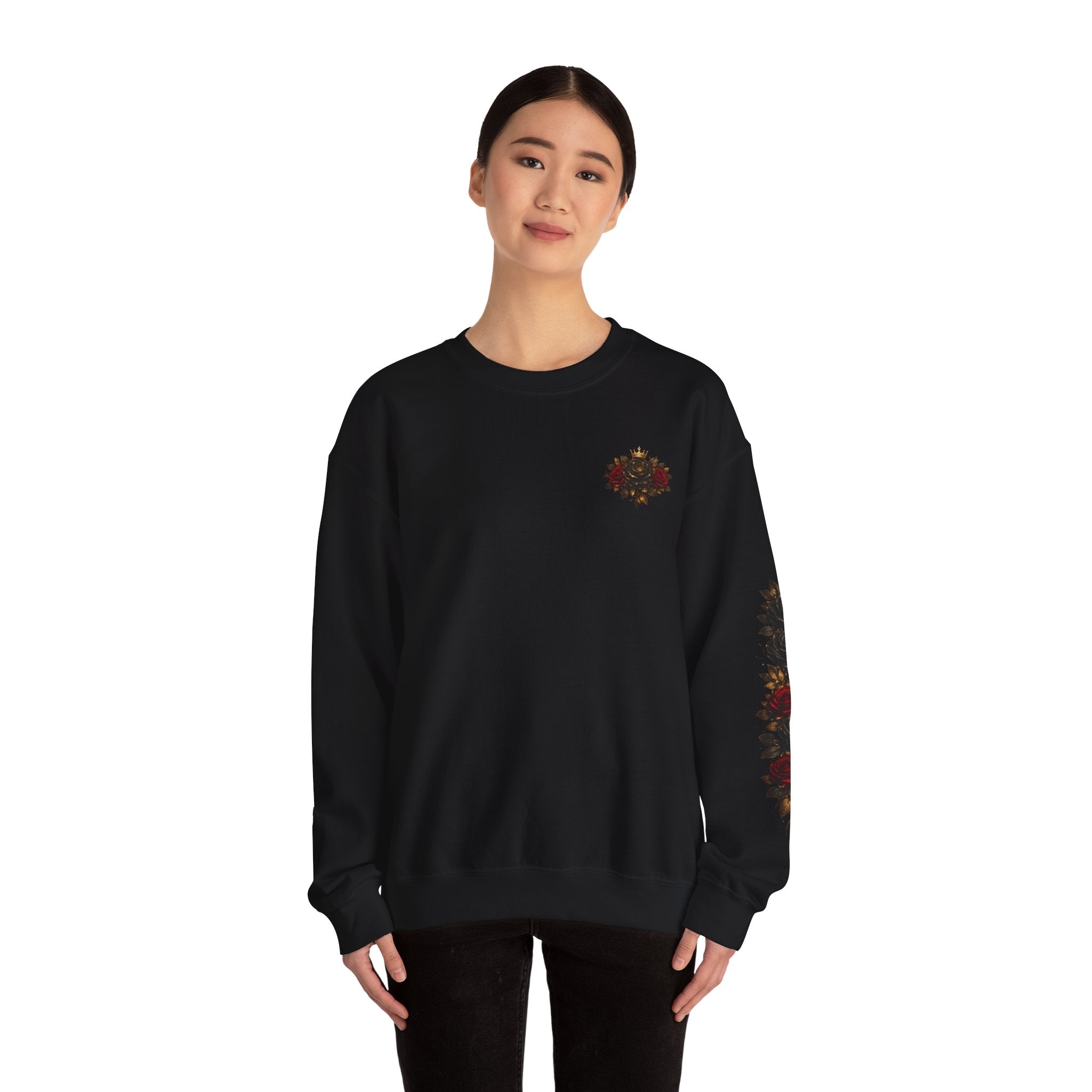 “Soft Heart. Sharp Mind.” Floral Crest Crewneck