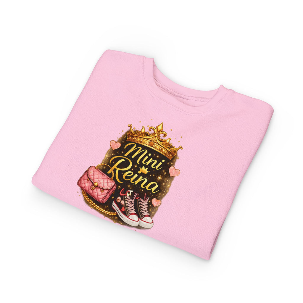 Mini Reina Toddler Sweatshirt — Cute Crown, Sneakers & Purse Kids Pullover