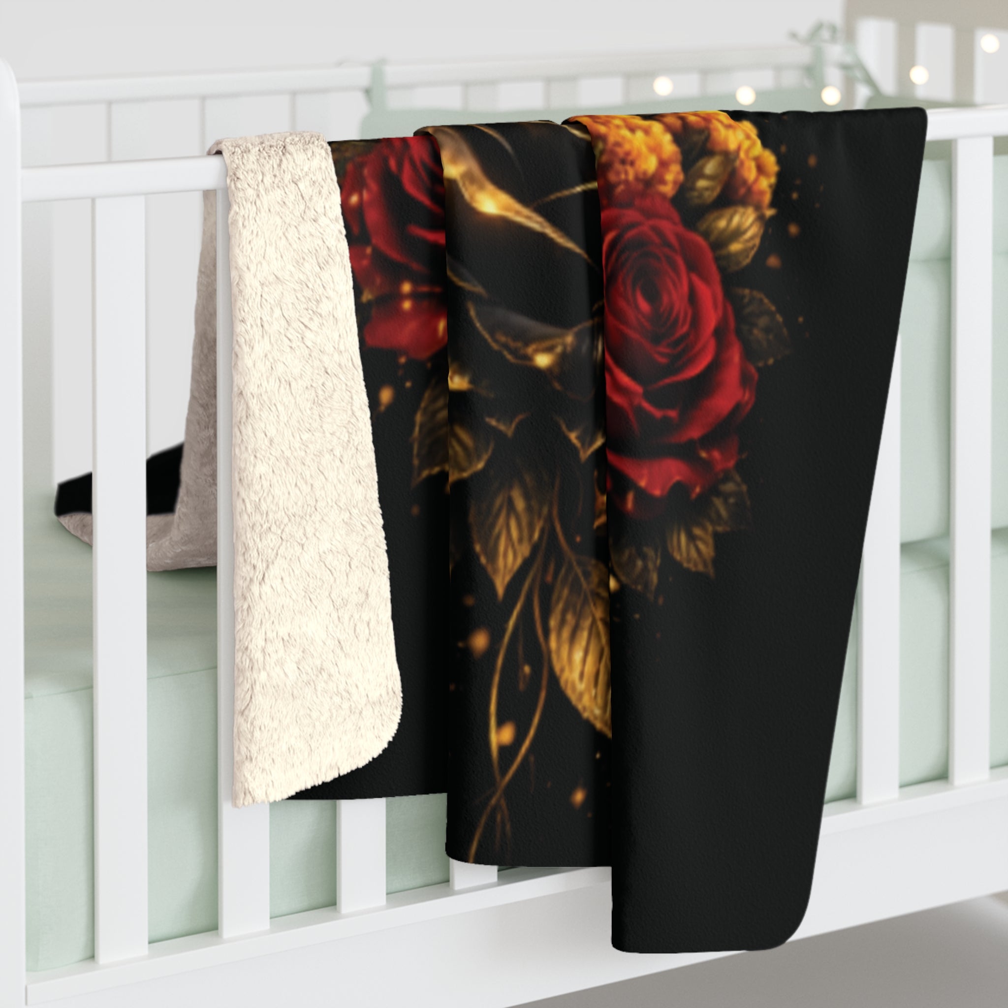 Soft Heart Sharp Mind Sherpa Blanket – Crown & Rose Luxe Throw (Hecha para Florecer)