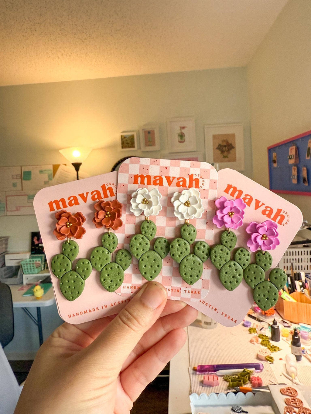 Nopal en Flor Earrings 🌵🤍