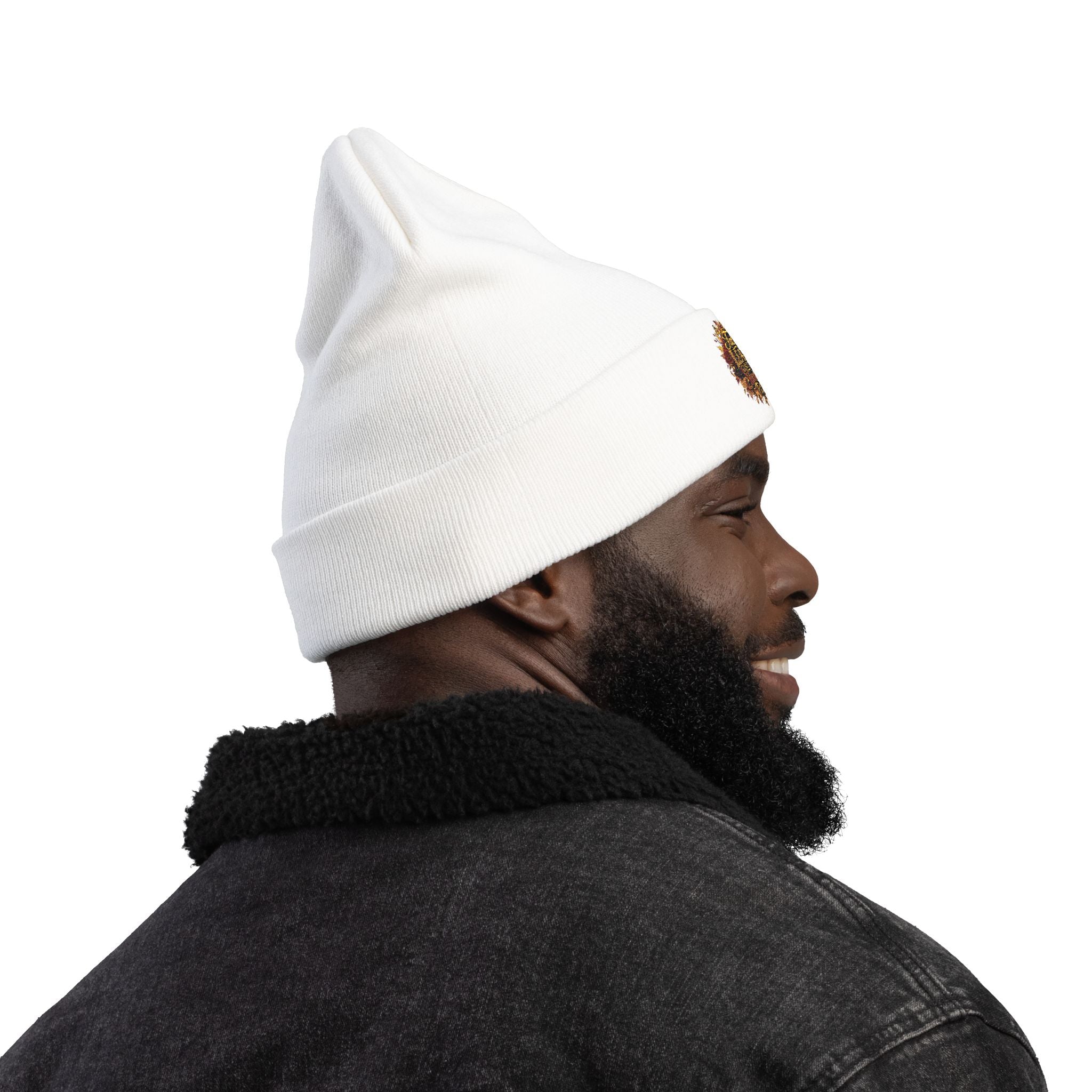 Falling Leaves, Rising Standards | Knit Beanie (Embroidery)