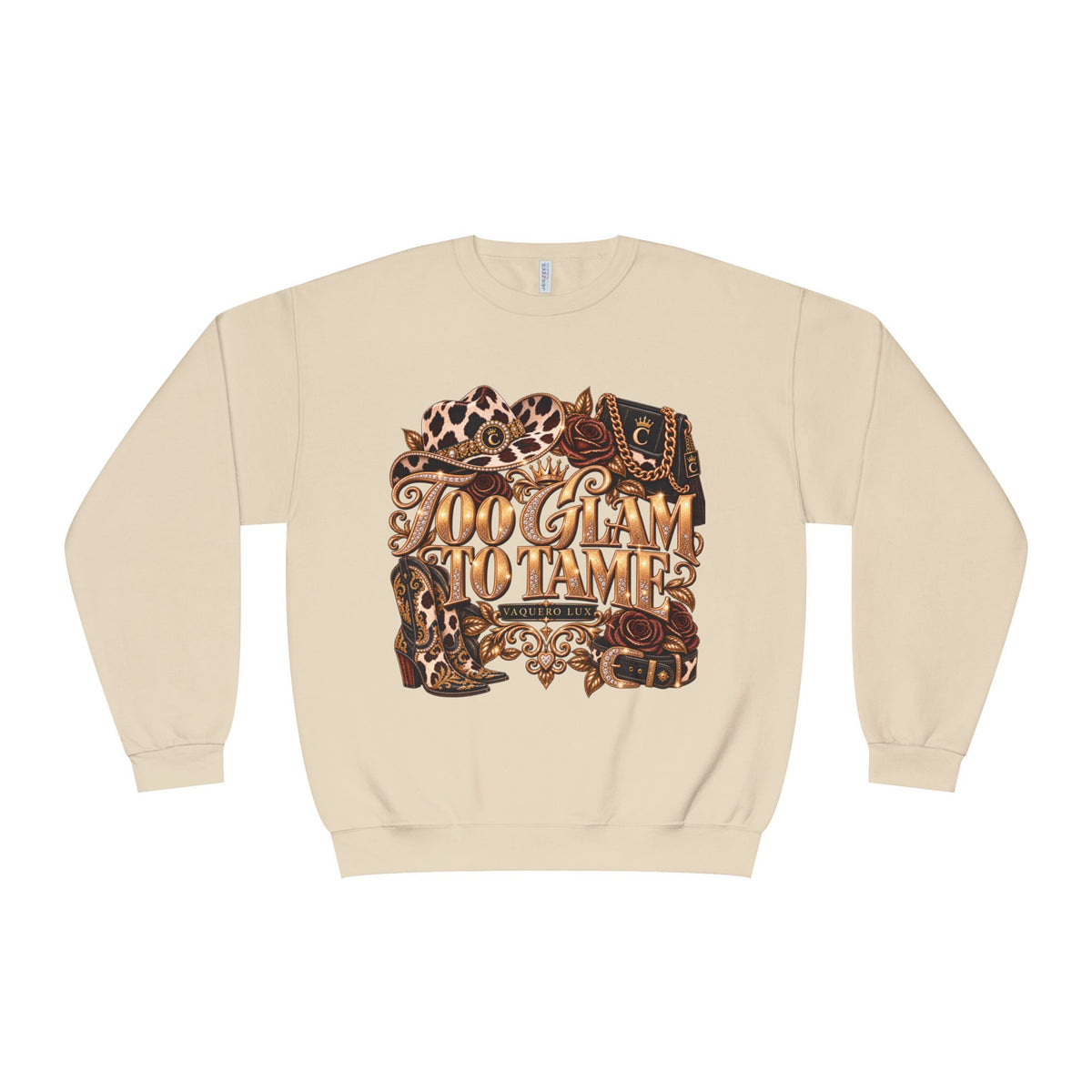 Vaquera Lux – Too Glam to Tame | NuBlend® Crewneck Sweatshirt