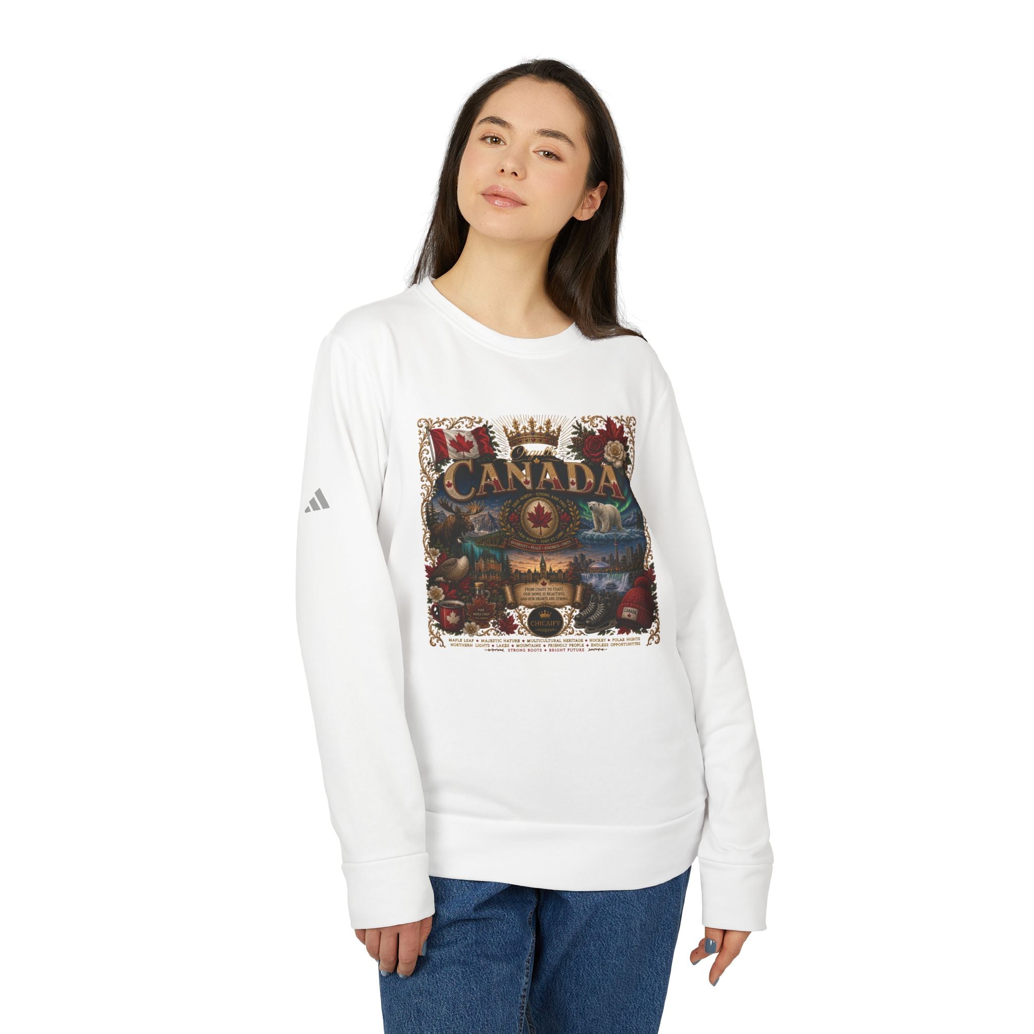 Orgullo Canada | Raíces Unidas Collection adidas Fleece Crewneck Sweatshirt