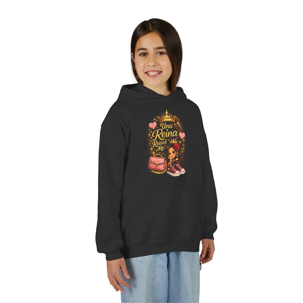 Youth Hoodie — "Una Reina Crece Conmigo" Cute Princess Graphic