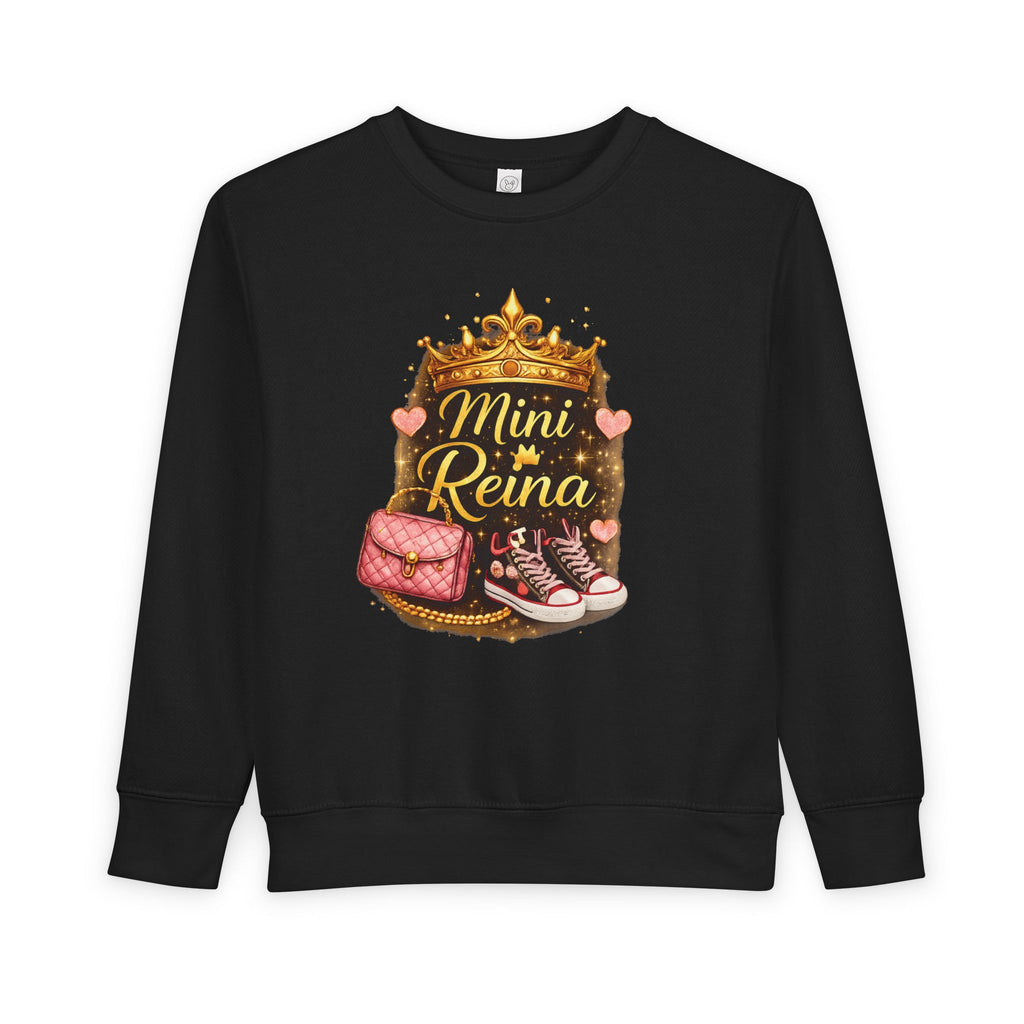 Mini Reina Toddler Sweatshirt — Cute Crown, Sneakers & Purse Kids Pullover