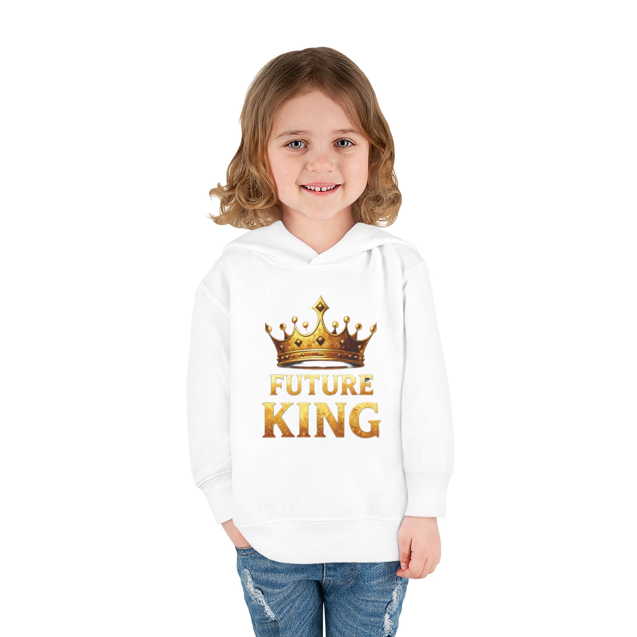 Toddler Hoodie — "Future King" Gold Crown Pullover