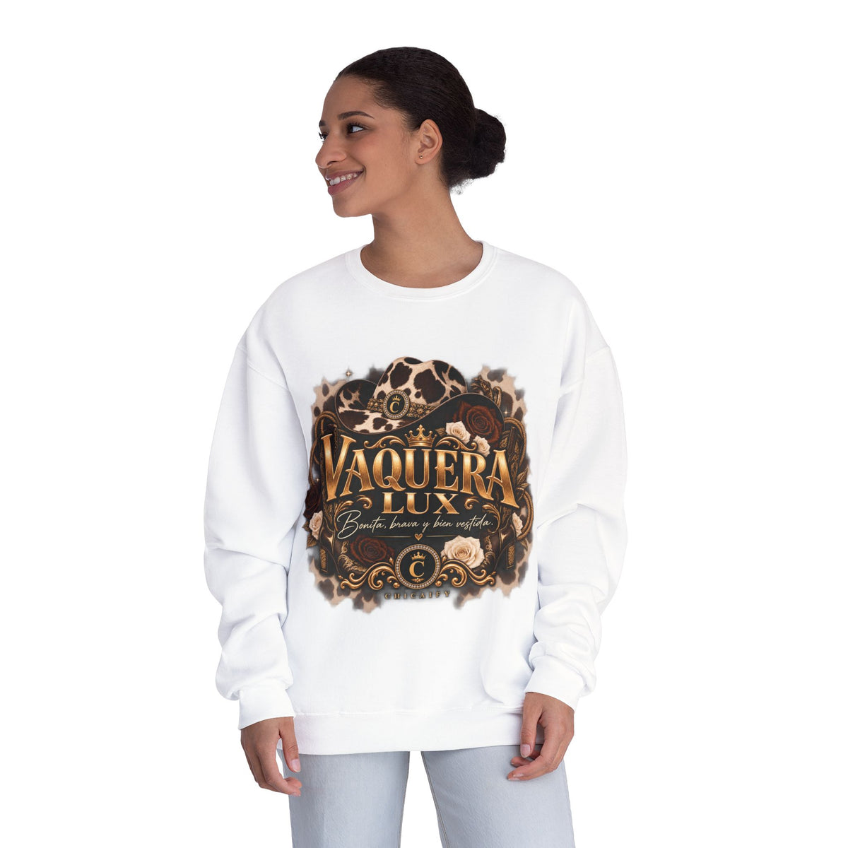 Vaquera Lux – Bonita, Brava y Bien Vestida | NuBlend® Crewneck Sweatshirt
