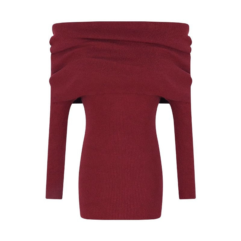 Off-Shoulder Knit Mini Dress