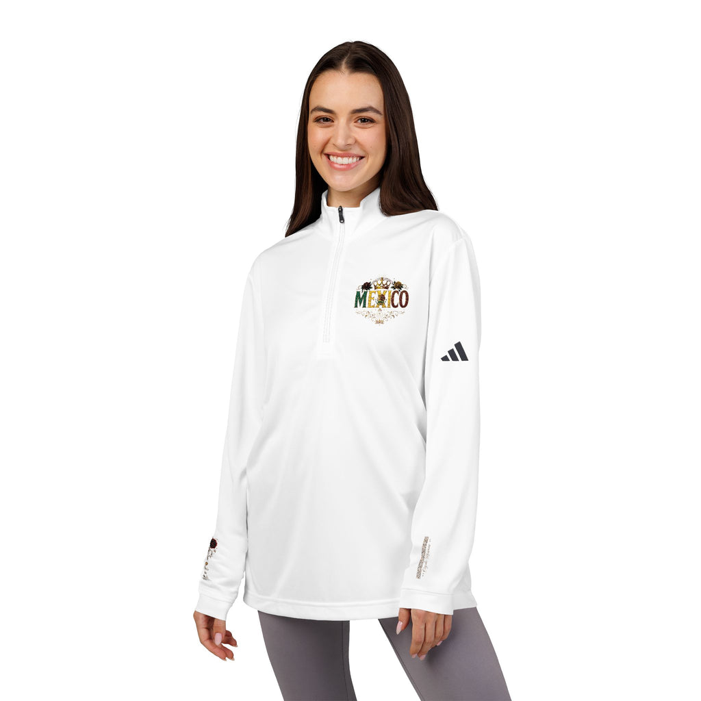 Orgullo Mexicano-Adidas Embroidered Quarter-Zip Pullover