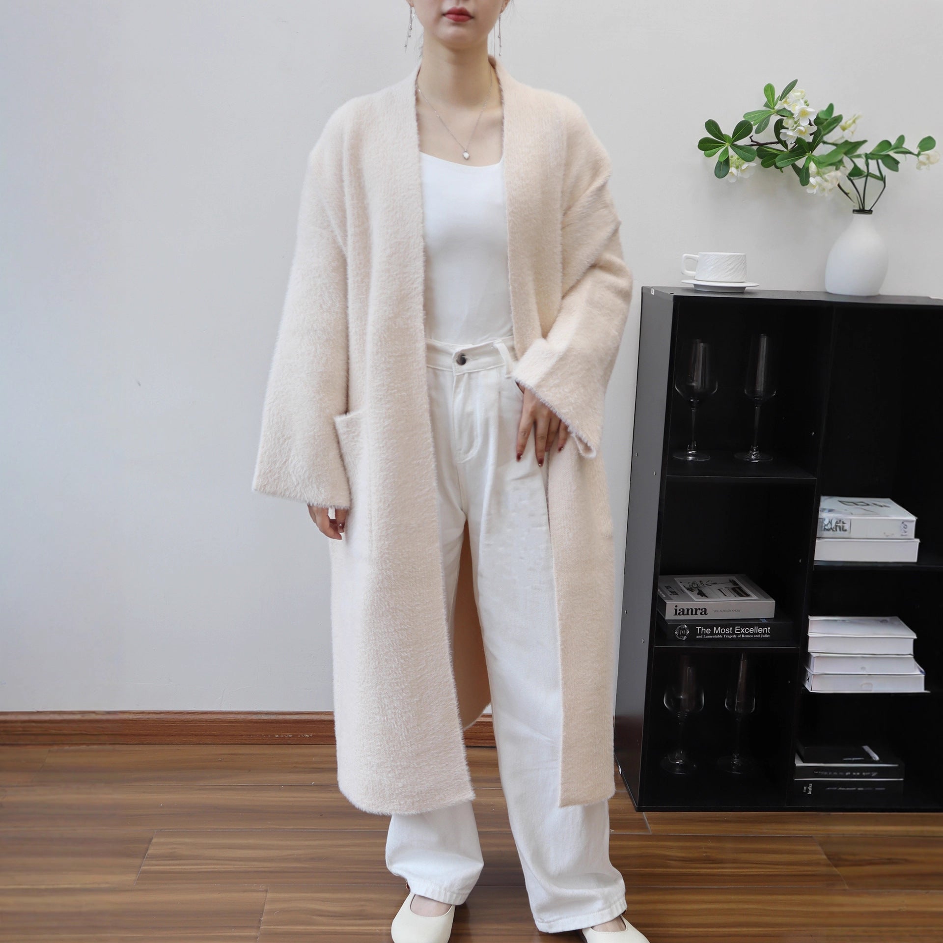 Longline Open-Front Sweater