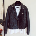 Spring and Autumn fashion women's slim fit lapel motorcycle leather jacket jacket