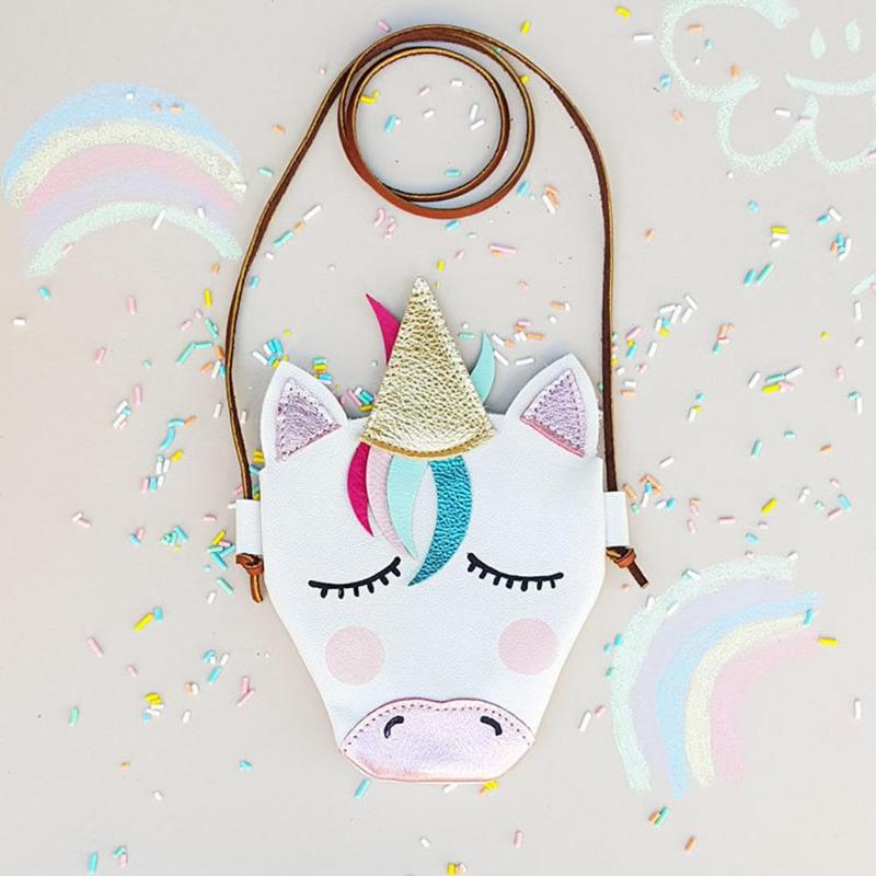 Cute Cartoon Animal Horse Leather Shoulder Bag Coin Purse Messenger Bag Babies Girls Kids Gift Mother Baby Diaper Bags Outdoor