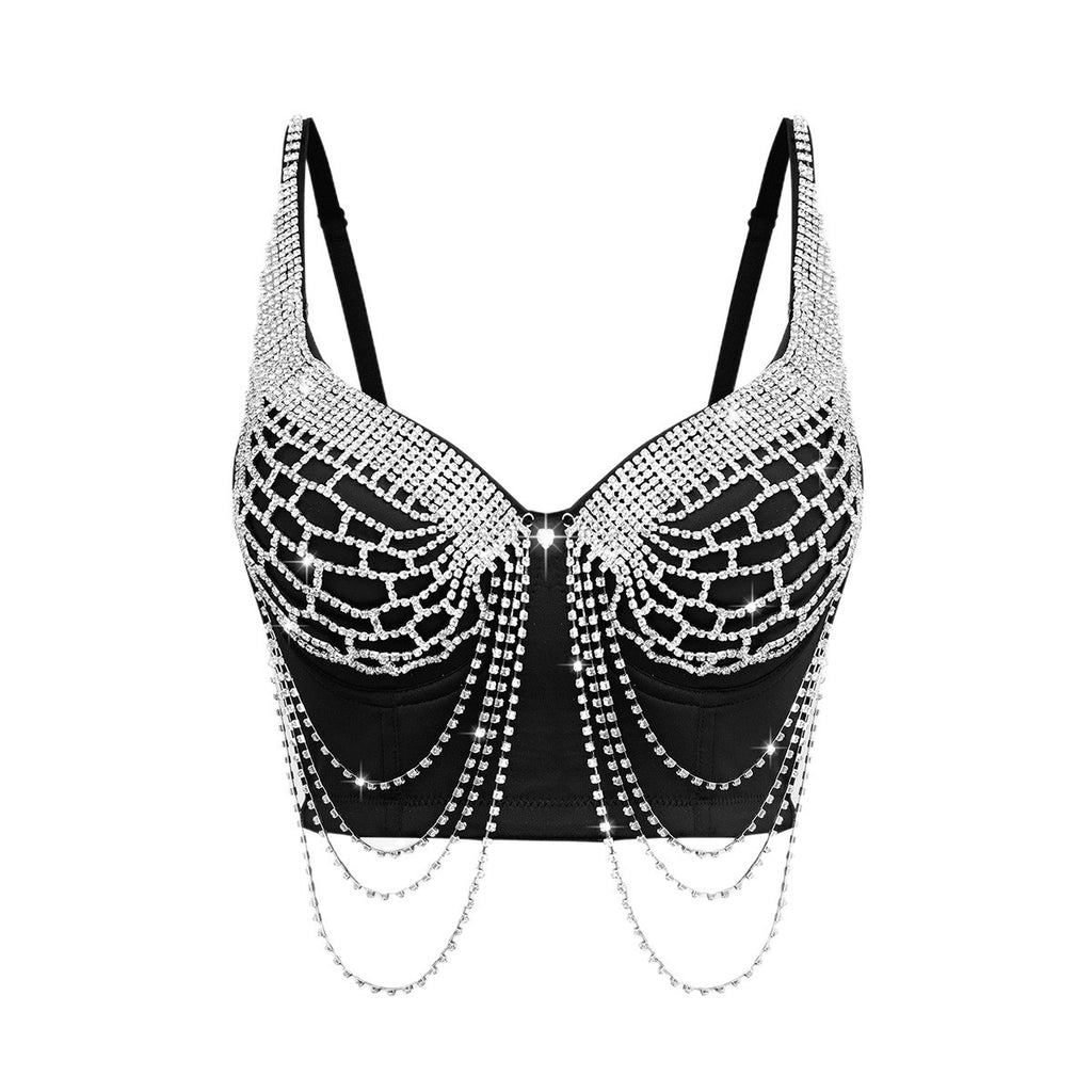 Heavy Beading and Rhinestone Design Backless