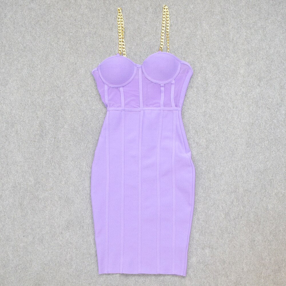 Mesh Spaghetti-Strap Bodycon Dress