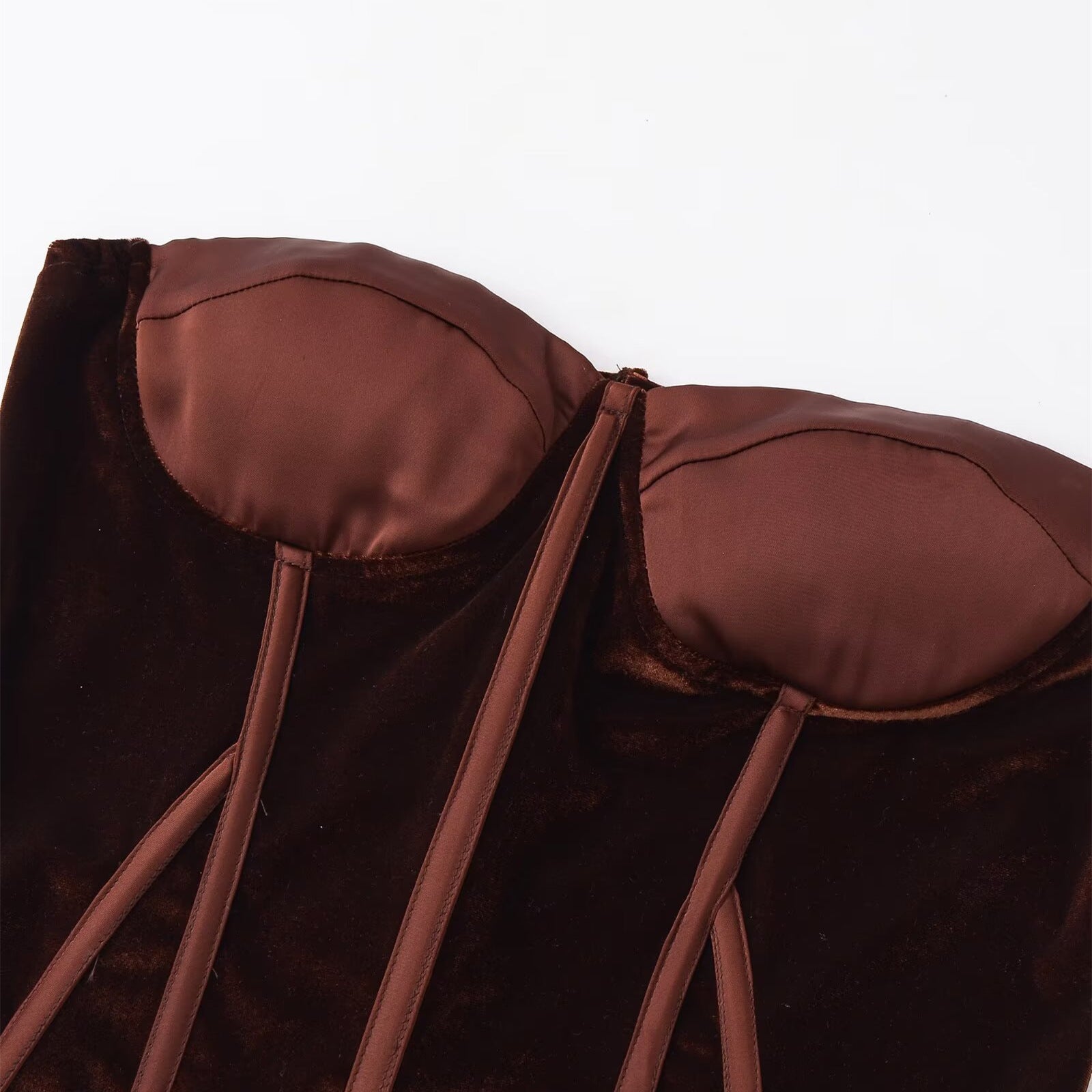 Velvet shapewear and chest cinching top