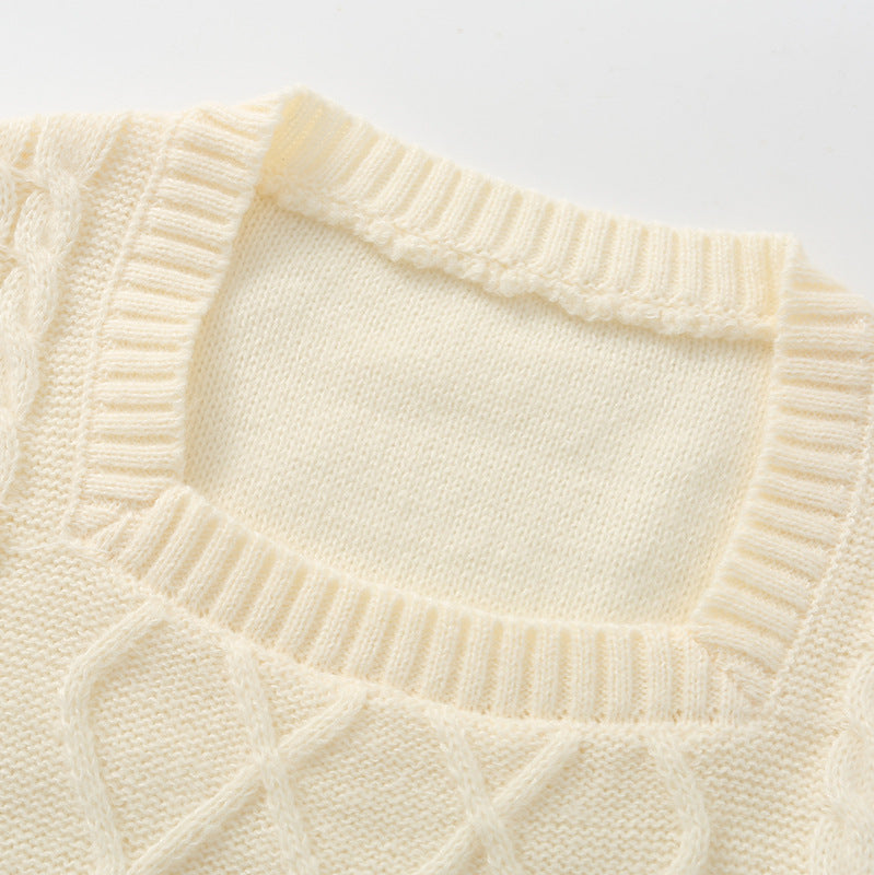 Square-Neck Long-Sleeve Sweater