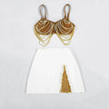 Pearl Chain Crop Top & Skirt Set