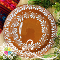 Natural with White Espiga Serving Tray - Clay Plate