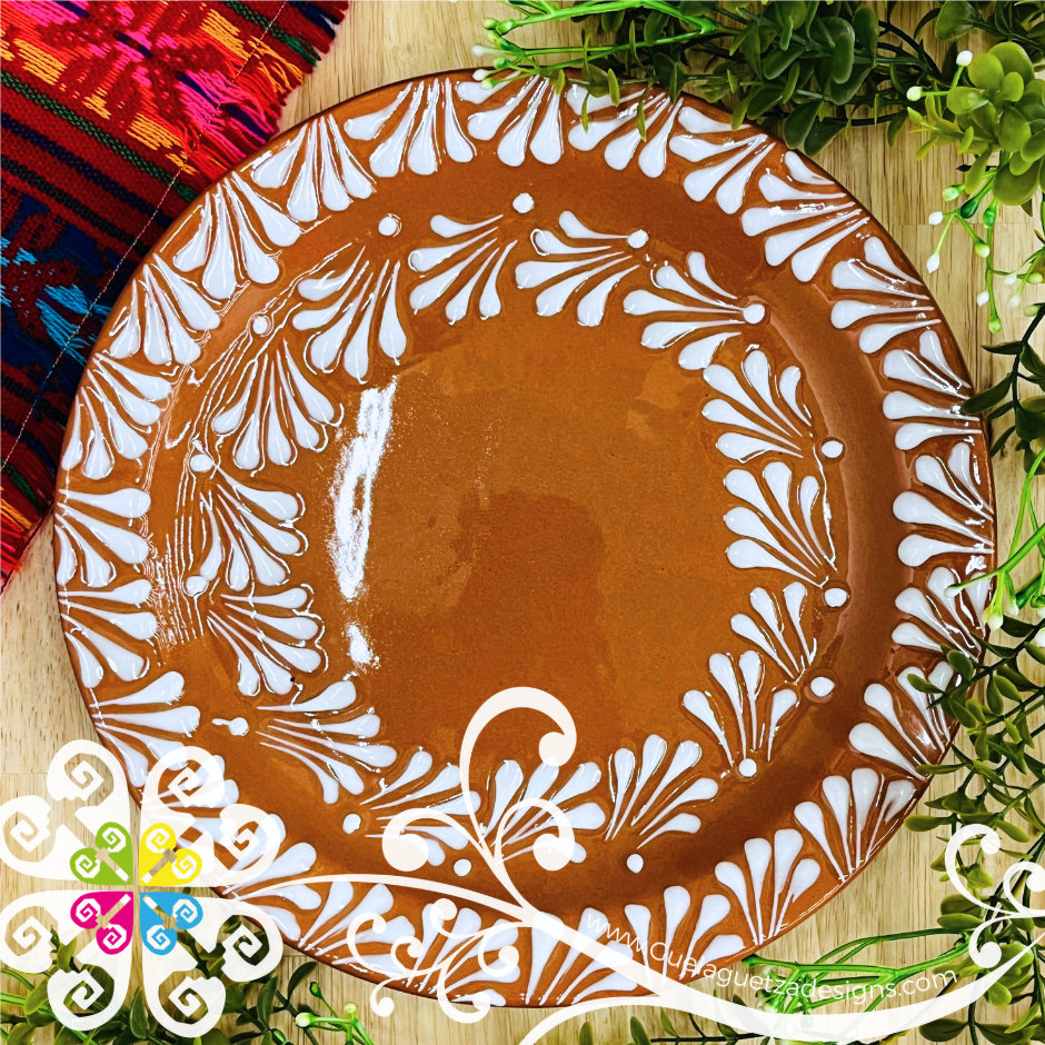 Natural with White Espiga Serving Tray - Clay Plate