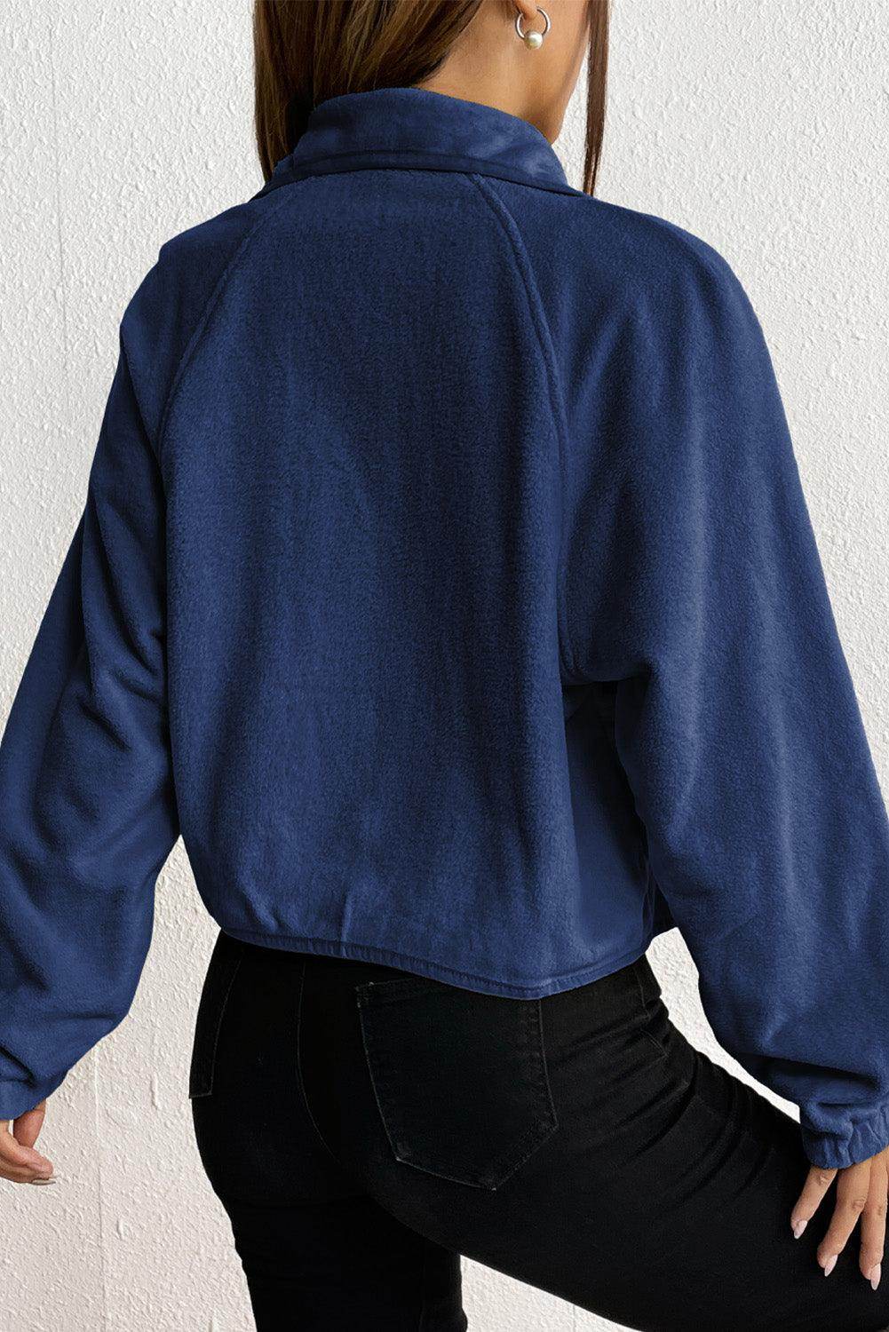 Snap Down Collared Jacket for Women with Pockets