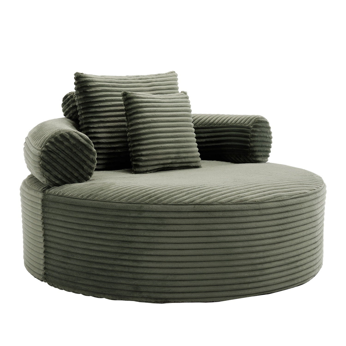 Round Sofa Bed with Memory Foam and 3 Pillows - Multiple Colors