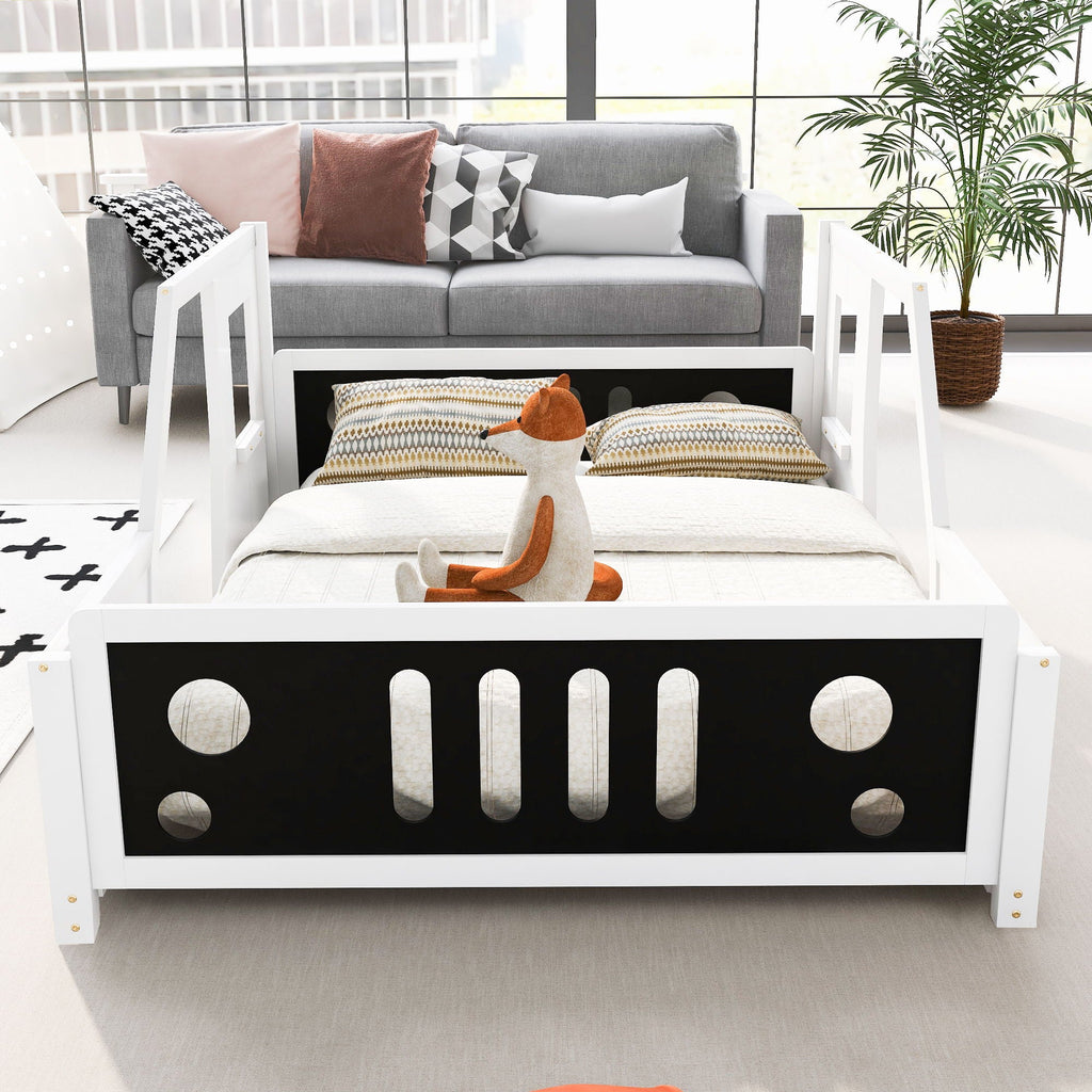 Classic Car Shaped Platform Bed with Wheels - Twin or Full Size