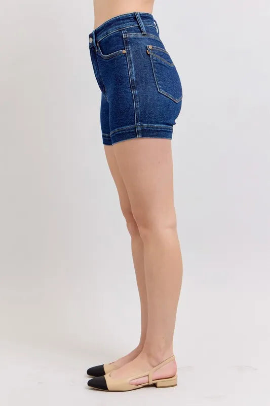 Judy Blue Size Small to 3XL High Waist Tummy Control Denim Shorts