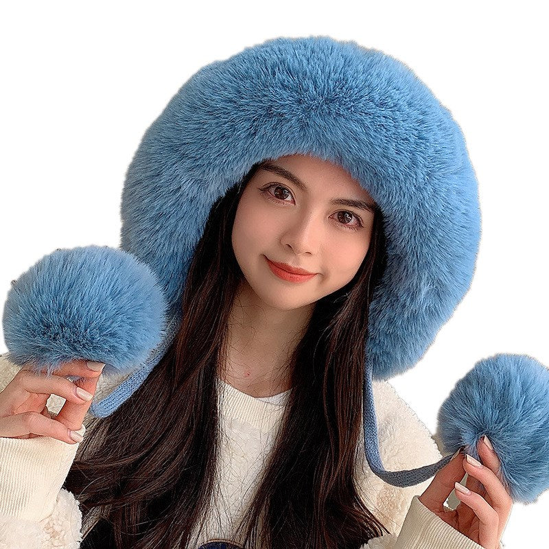 Houndstooth Pom-Pom Knit Winter Hat