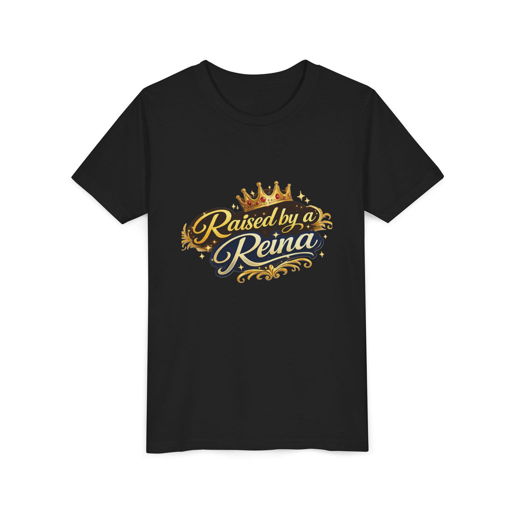 Youth Tee — "Raised by a Reina" Crowned Princess Shirt