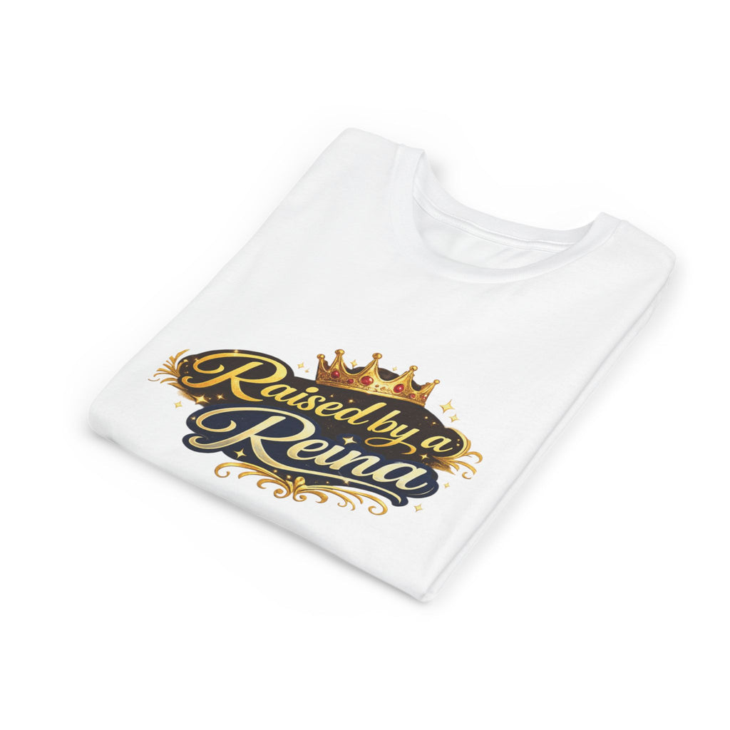 Youth Tee — "Raised by a Reina" Crowned Princess Shirt