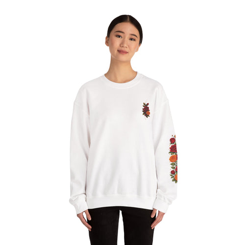 "Confidentemente única" Floral Sugar Skull Pullover Sweatshirt