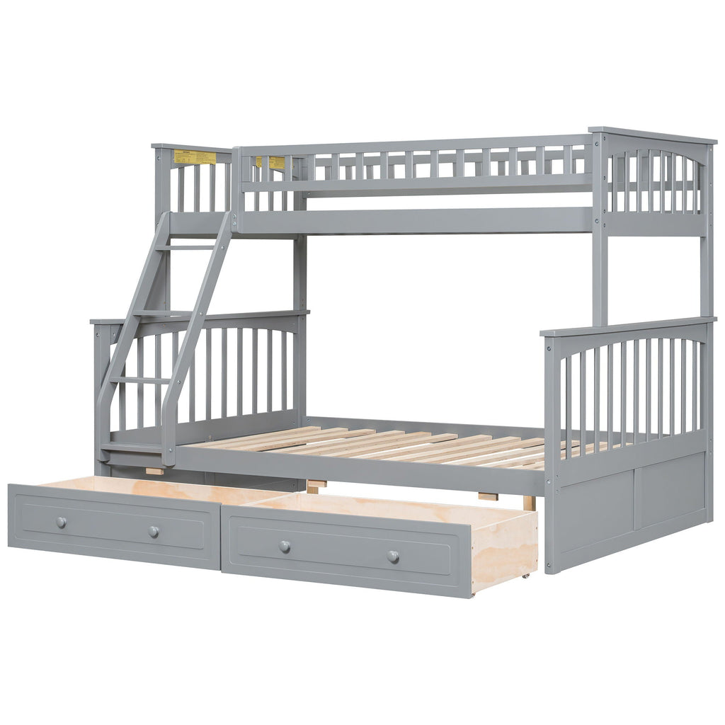 Convertible Storage Bunk Bed with Drawers - Twin Over Full