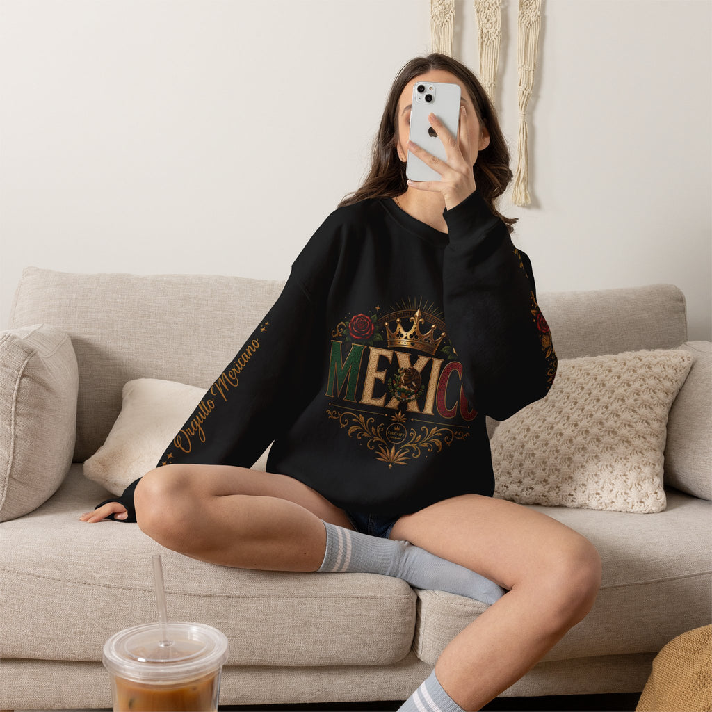 Orgullo Mexicano Crewneck Sweatshirt - Viva México Graphic Pullover