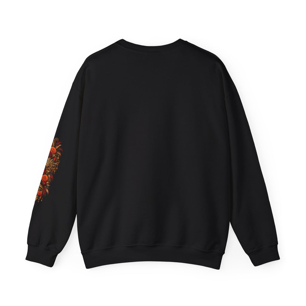 Reina Azteca: Entre Rosas y Cempasúchil | Unisex Heavy Blend™ Crewneck Sweatshirt