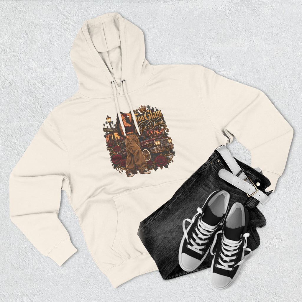 Chola Lux – Too Glam to Give a Damn | Three-Panel Fleece Hoodie