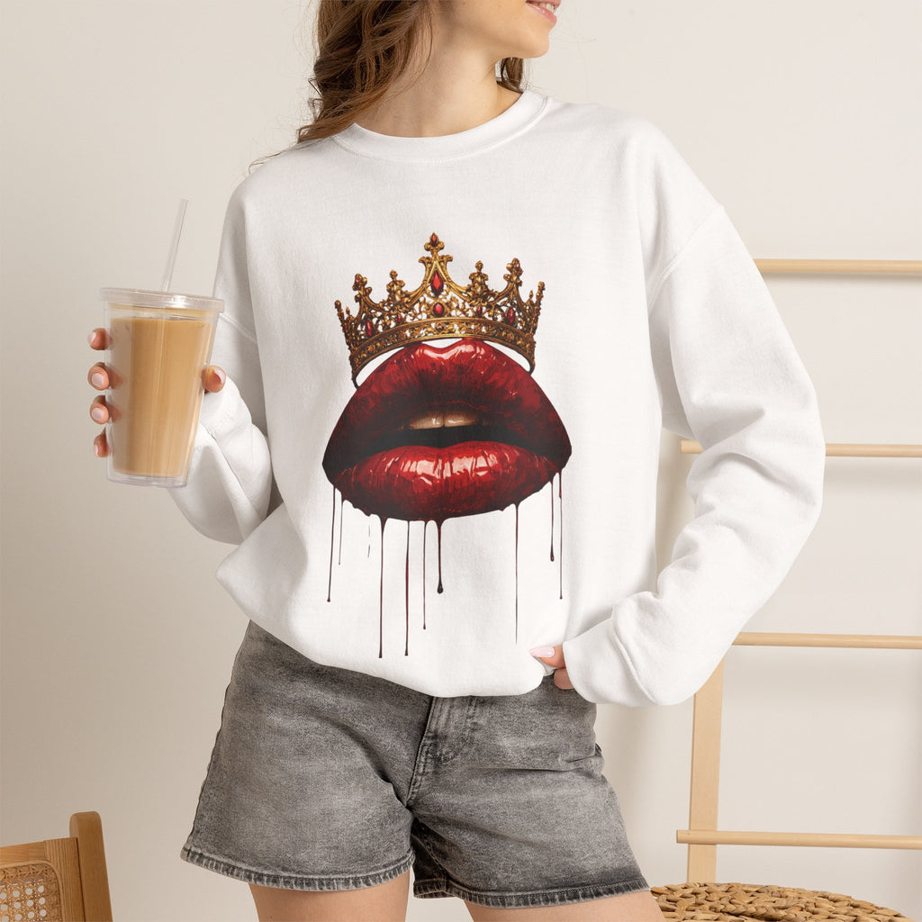 Crowned Lips Graphic Crewneck Sweatshirt