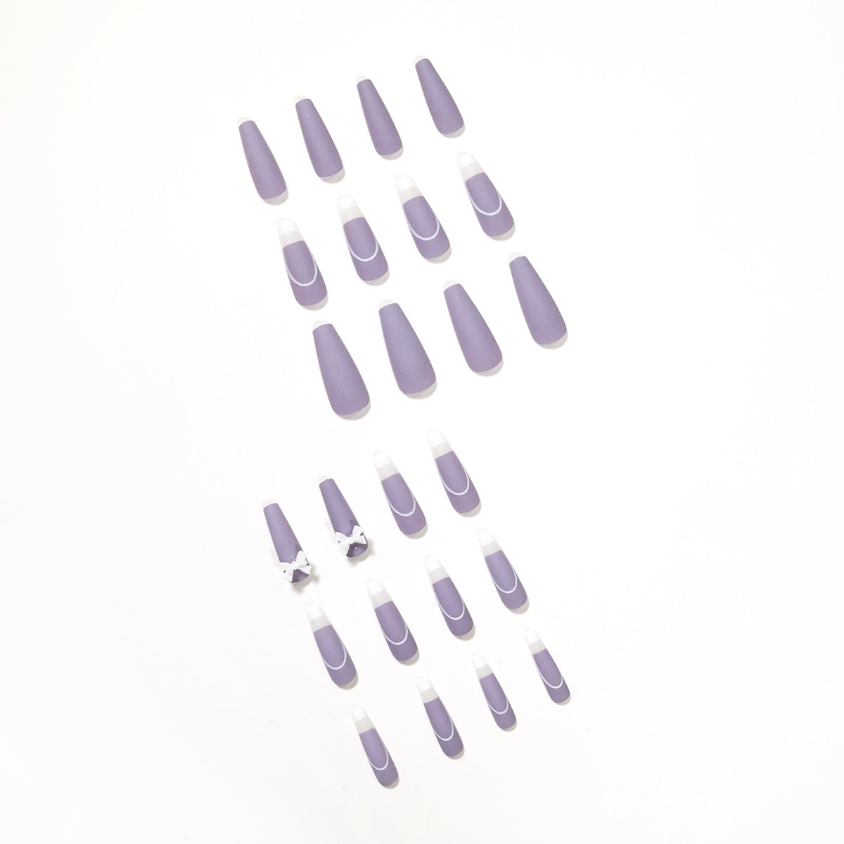 Purple French Bow Press-On Nails