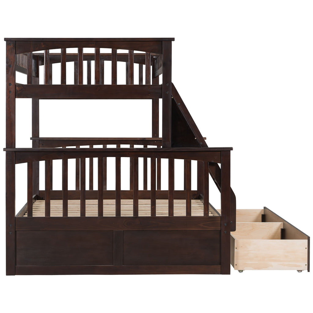 Convertible Storage Bunk Bed with Drawers - Twin Over Full