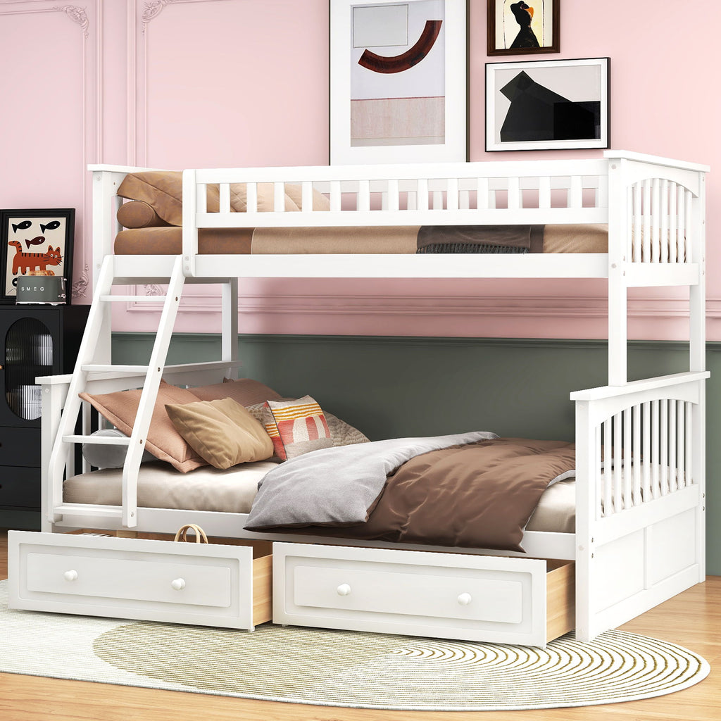 Convertible Storage Bunk Bed with Drawers - Twin Over Full