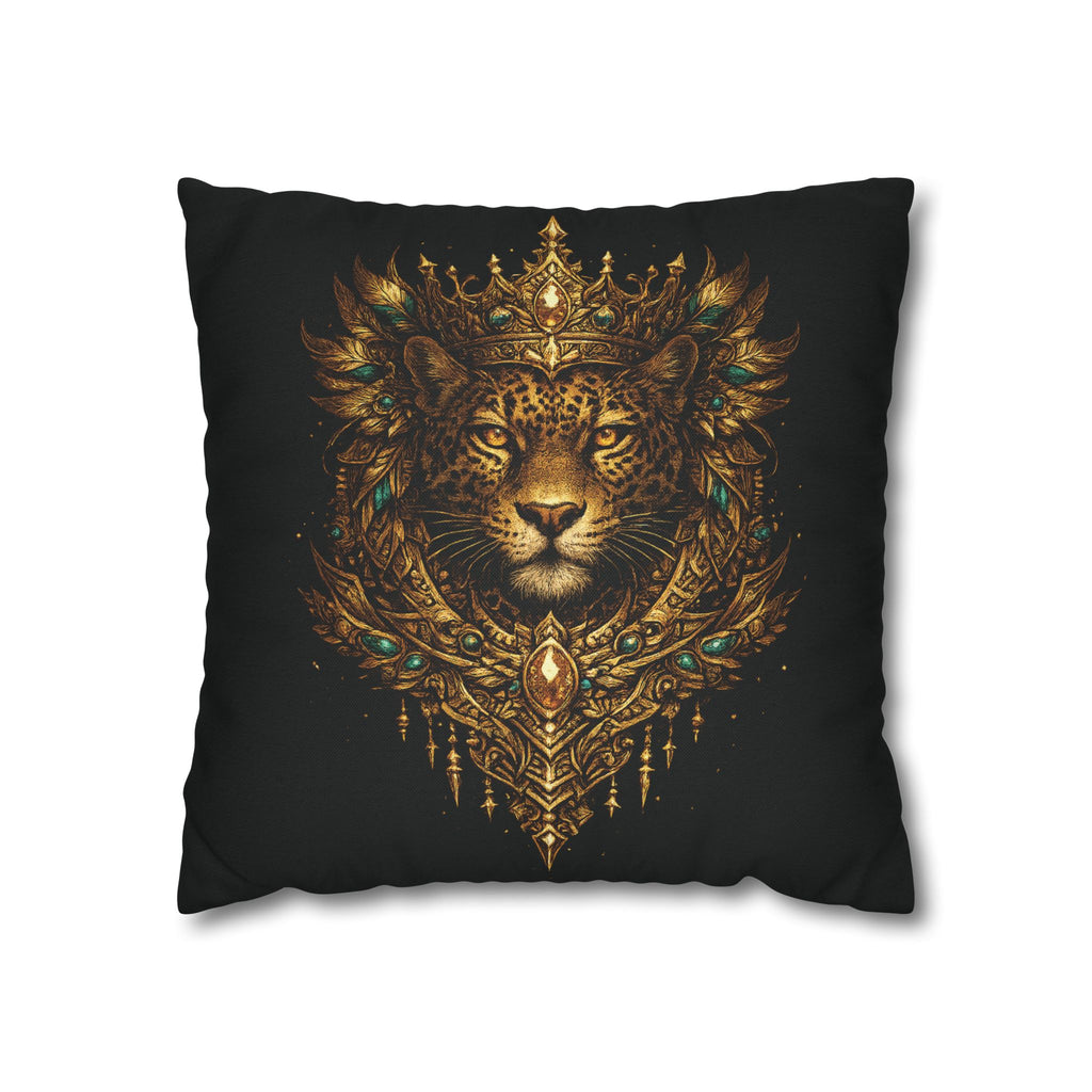 Golden Crowned Jaguar Decorative Pillow case