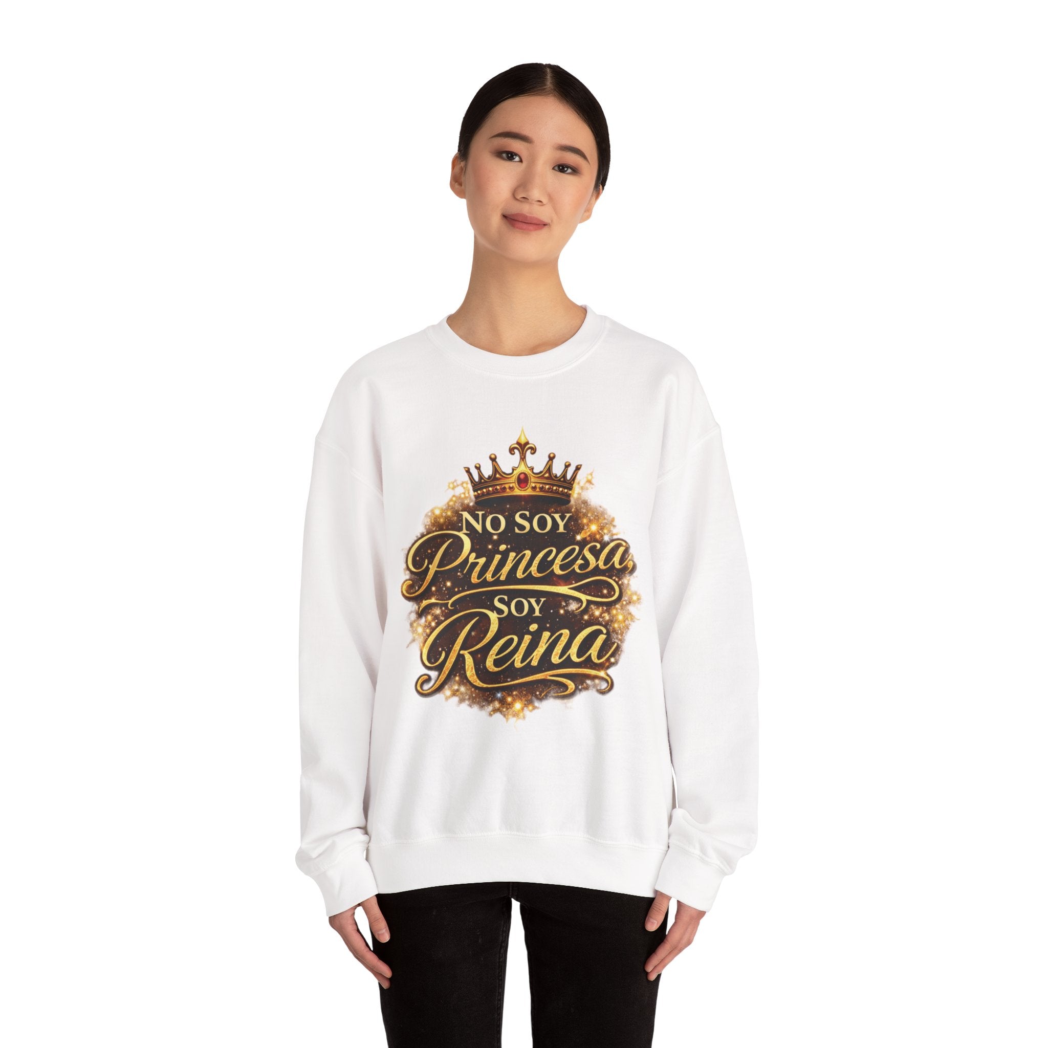 Crewneck Sweatshirt - "No Soy Princesa Soy Reina" Gold Crown Graphic